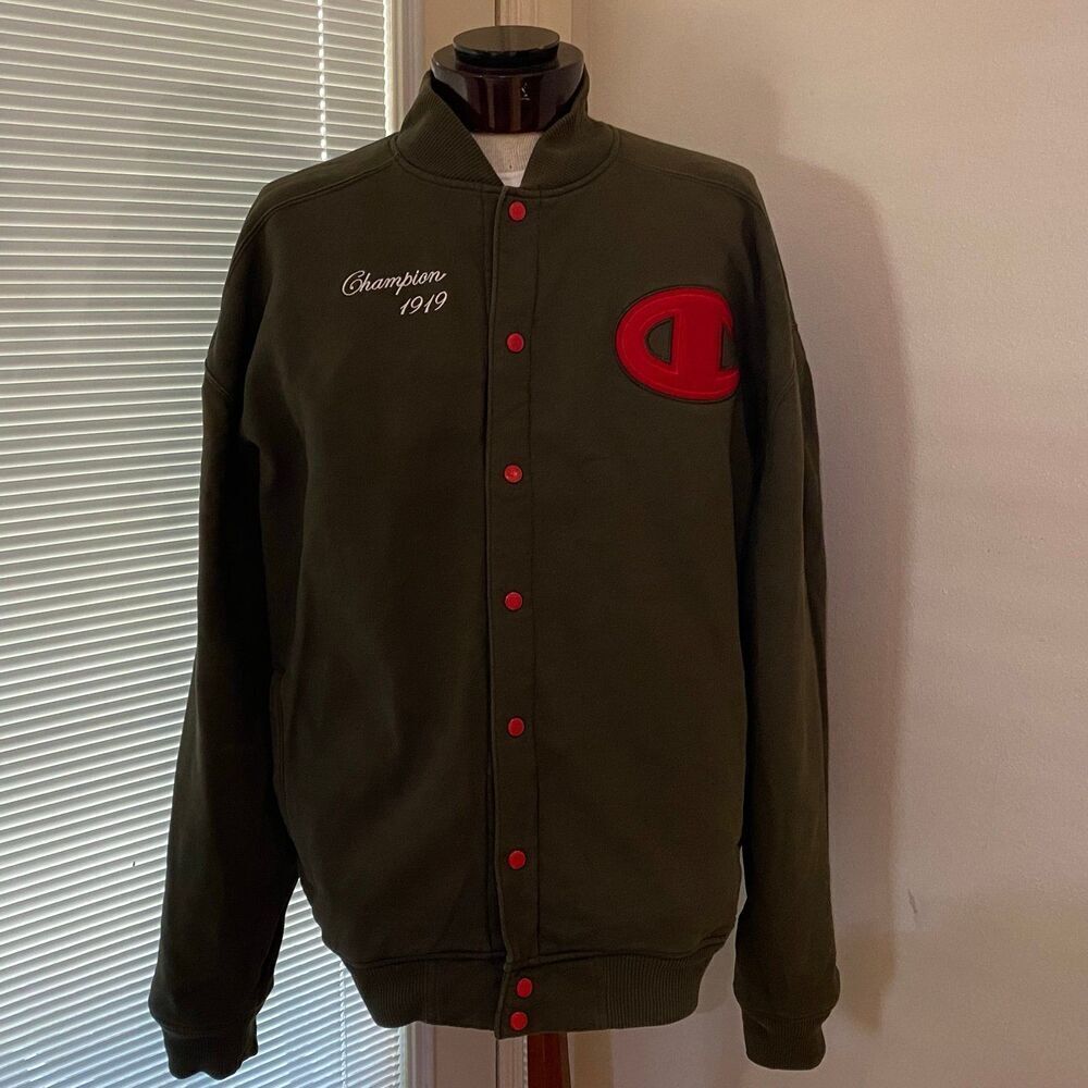 Embroidered Champion Bomber Jacket Size 3XL Stains See Last 5 Photos